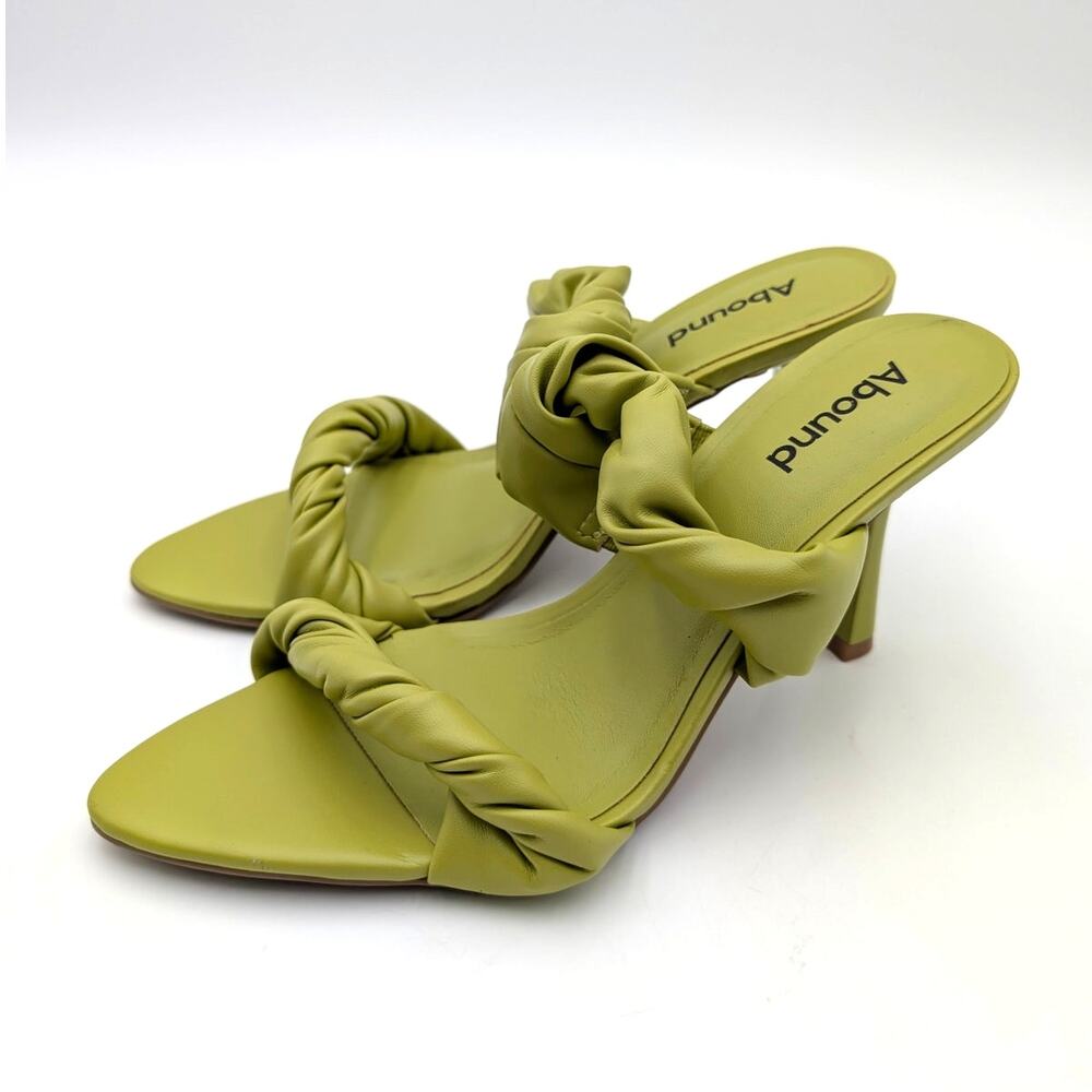 Abound Knot Strap Block Heel Sandals Women’s Lime Green Size US6M EU36